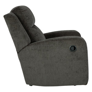 Fauteuil en tissu gris foncé berçant et inclinable - Kanlow