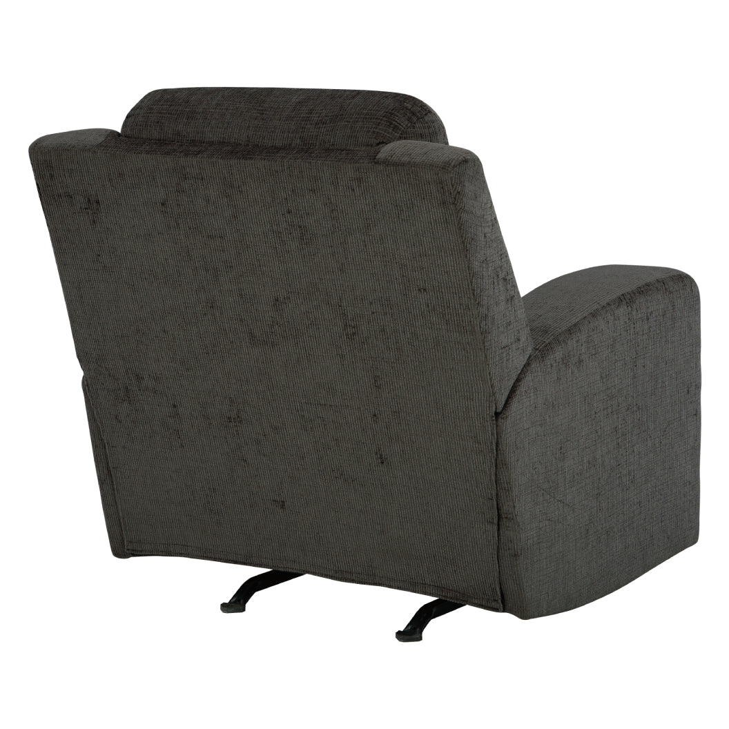 Fauteuil en tissu gris foncé berçant et inclinable - Kanlow