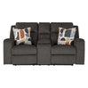 Causeuse inclinable en tissu avec console et coussins - Kanlow