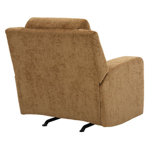 Fauteuil en tissu brun miel berçant et inclinable - Kanlow