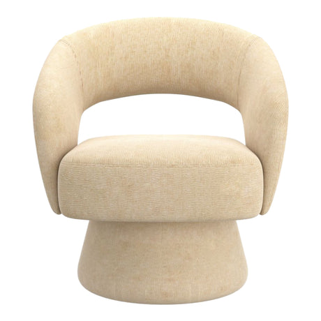 Chaise accent pivotante en tissu beige - Santo