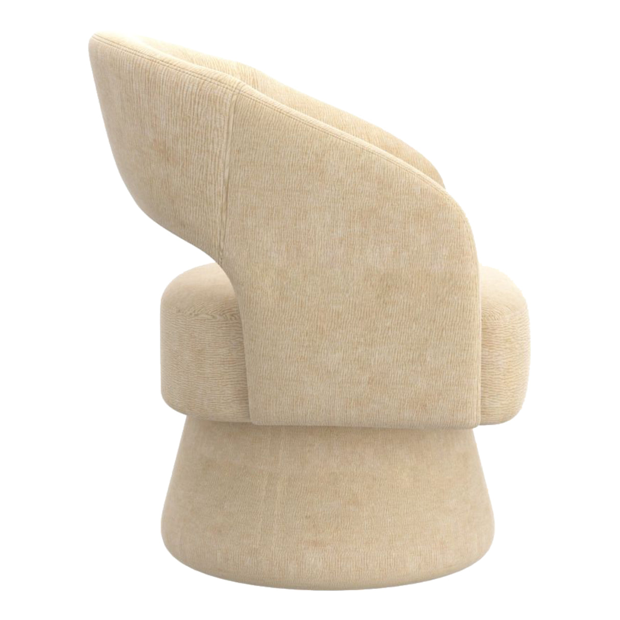 Chaise accent pivotante en tissu beige - Santo