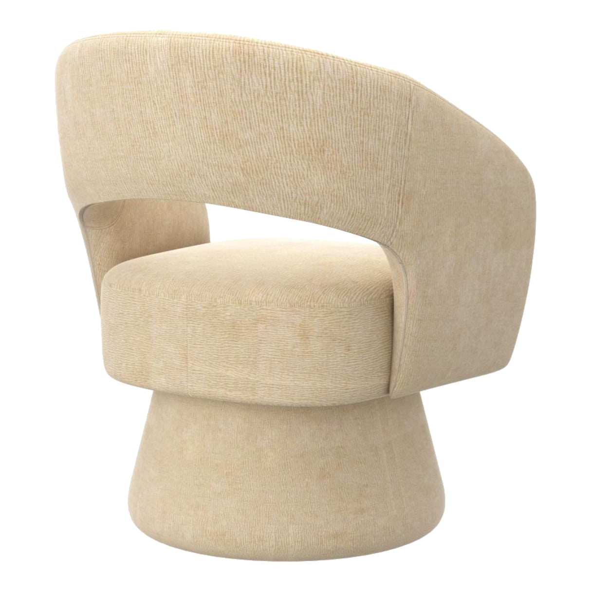 Chaise accent pivotante en tissu beige - Santo