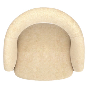Chaise accent pivotante en tissu beige - Santo