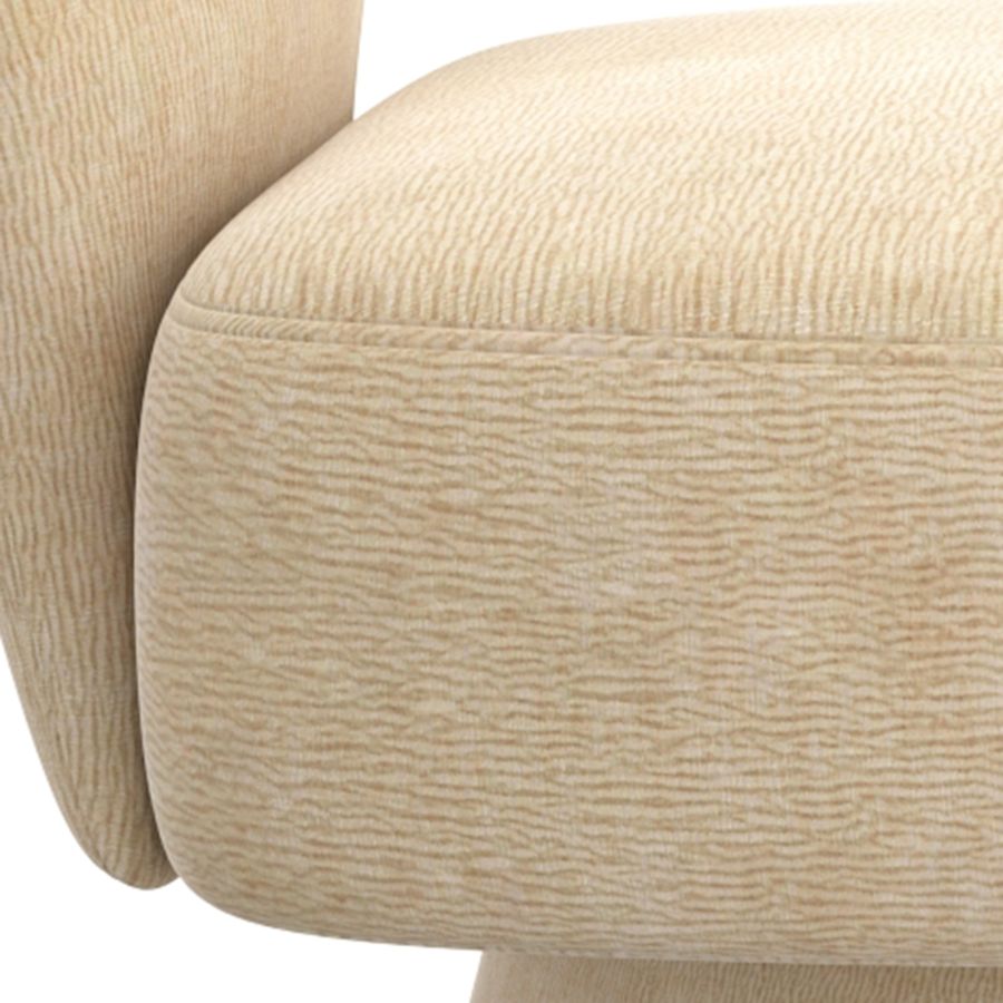 Chaise accent pivotante en tissu beige - Santo