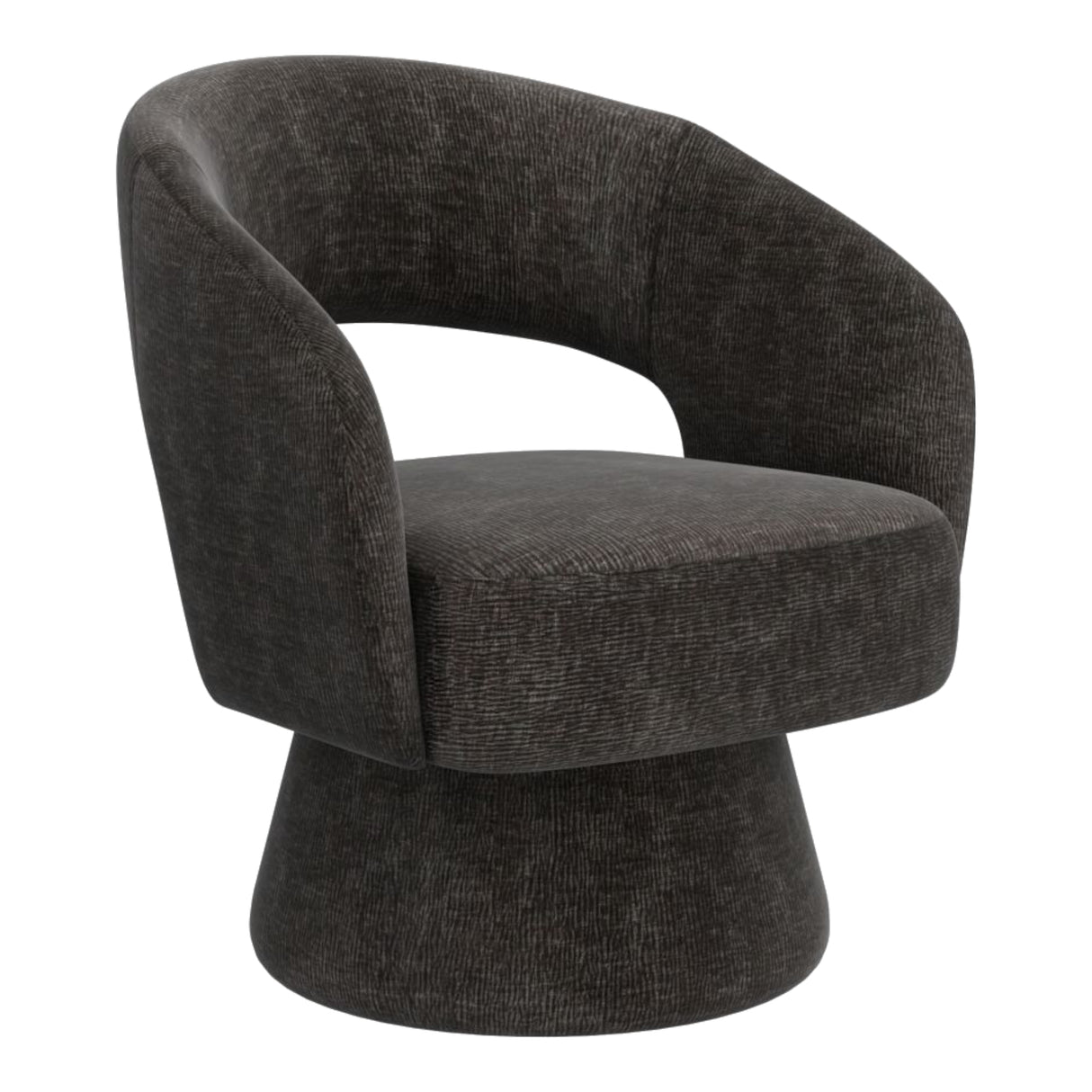 Chaise accent pivotante en tissu gris - Santo