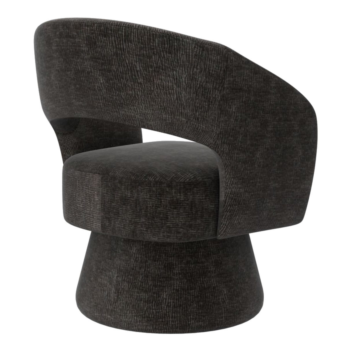 Chaise accent pivotante en tissu gris - Santo