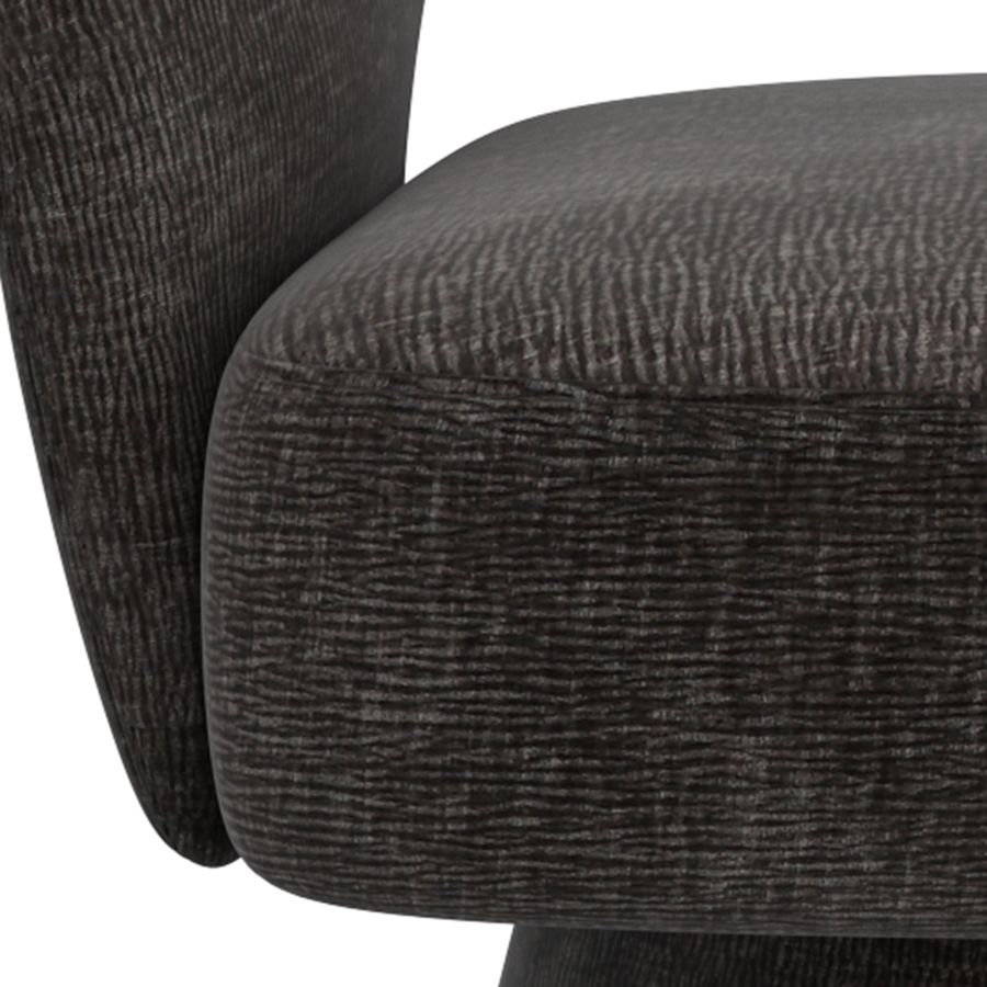 Chaise accent pivotante en tissu gris - Santo