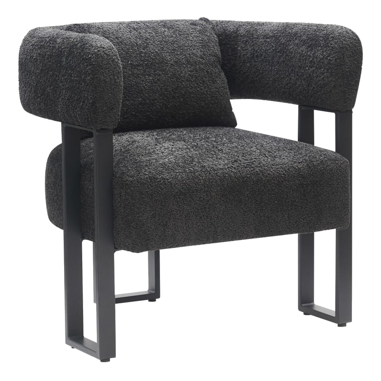 Chaise accent fixe en tissu gris charbon - Scarlet