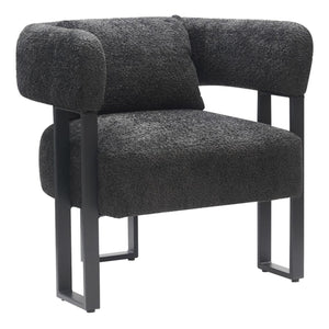 Chaise accent fixe en tissu gris charbon - Scarlet