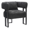 Chaise d'appoint en tissu bouclé et métal noir - Scarlet