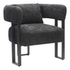 Chaise d'appoint en tissu bouclé et métal noir - Scarlet