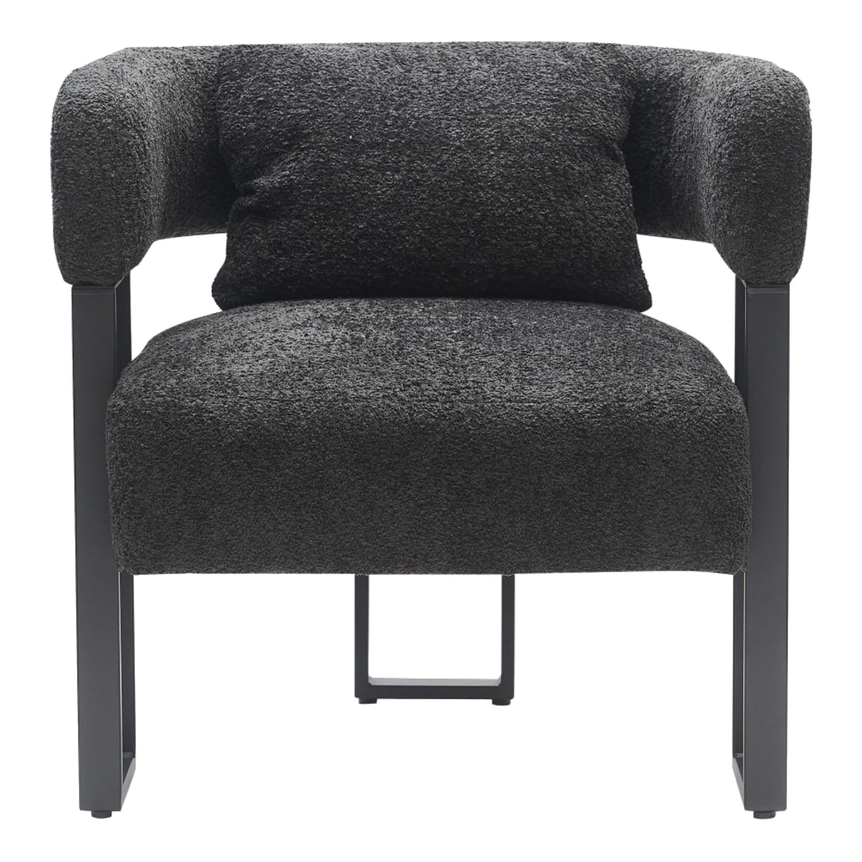 Chaise accent fixe en tissu gris charbon - Scarlet