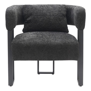 Chaise accent fixe en tissu gris charbon - Scarlet