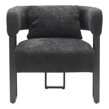 Chaise accent fixe en tissu gris charbon - Scarlet