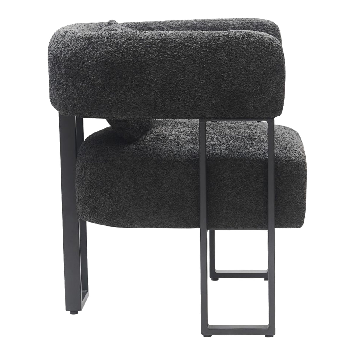 Chaise accent fixe en tissu gris charbon - Scarlet