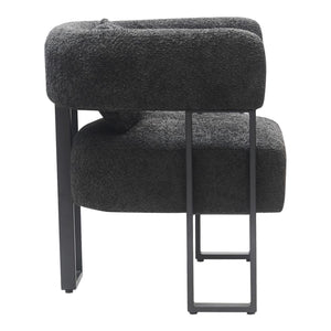 Chaise accent fixe en tissu gris charbon - Scarlet