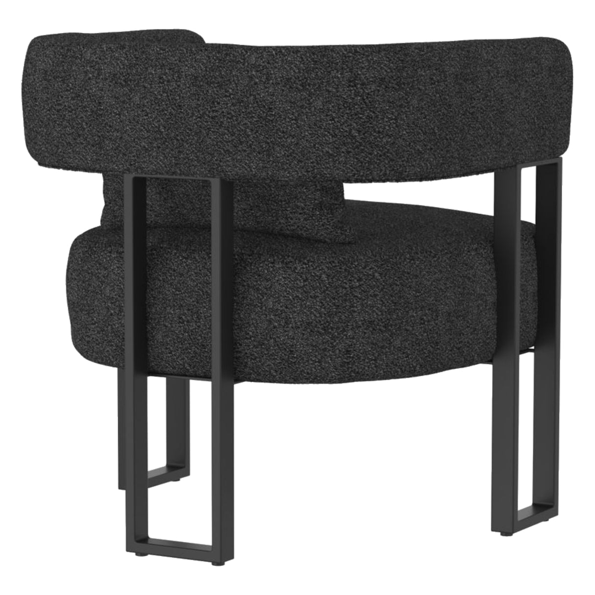 Chaise accent fixe en tissu gris charbon - Scarlet