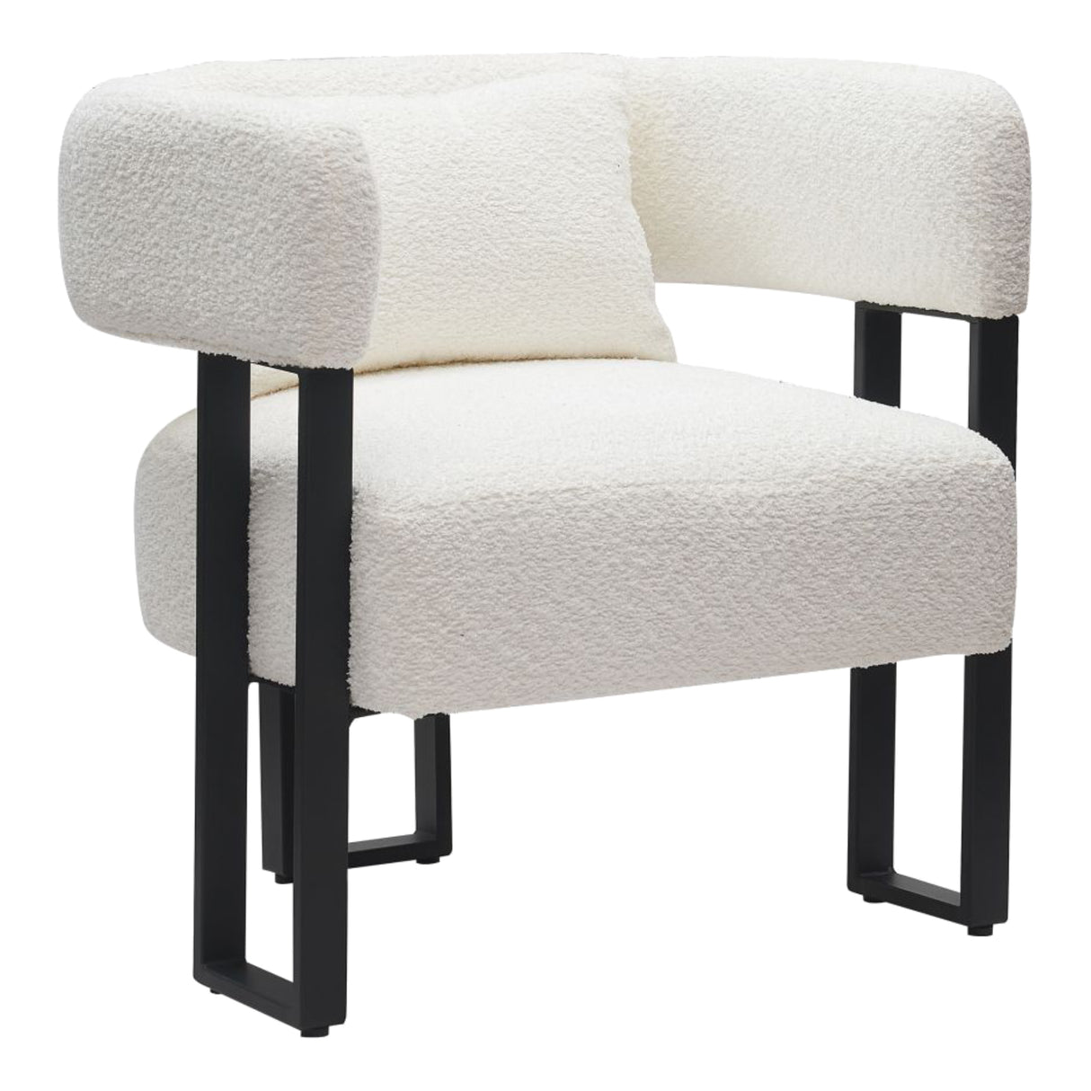Chaise accent fixe en tissu ivoire - Scarlet