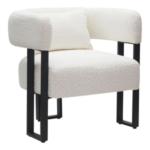 Chaise accent fixe en tissu ivoire - Scarlet