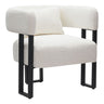 Chaise d'appoint en tissu bouclé et métal noir - Scarlet