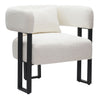Chaise d'appoint en tissu bouclé et métal noir - Scarlet