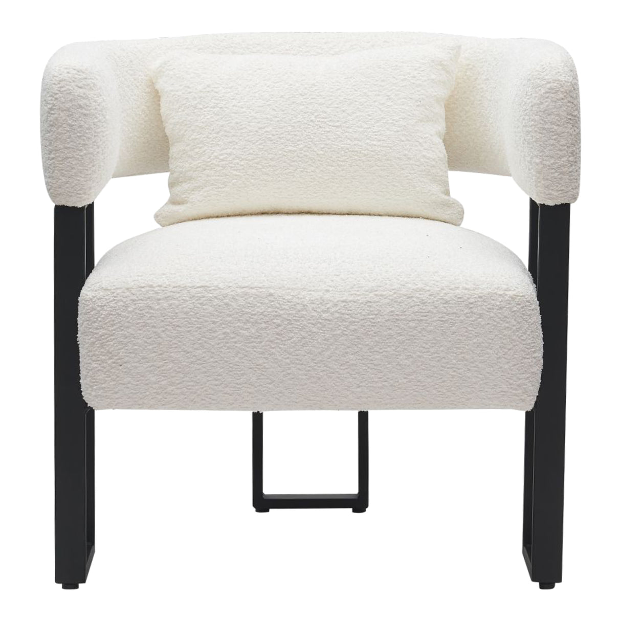Chaise accent fixe en tissu ivoire - Scarlet