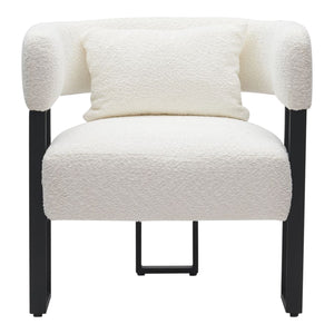 Chaise accent fixe en tissu ivoire - Scarlet