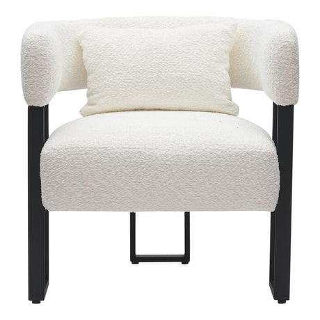 Chaise accent fixe en tissu ivoire - Scarlet
