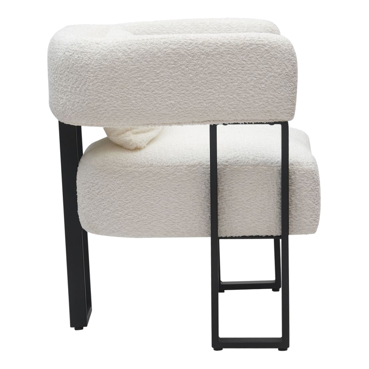 Chaise accent fixe en tissu ivoire - Scarlet
