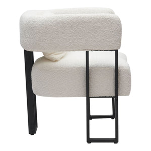 Chaise accent fixe en tissu ivoire - Scarlet