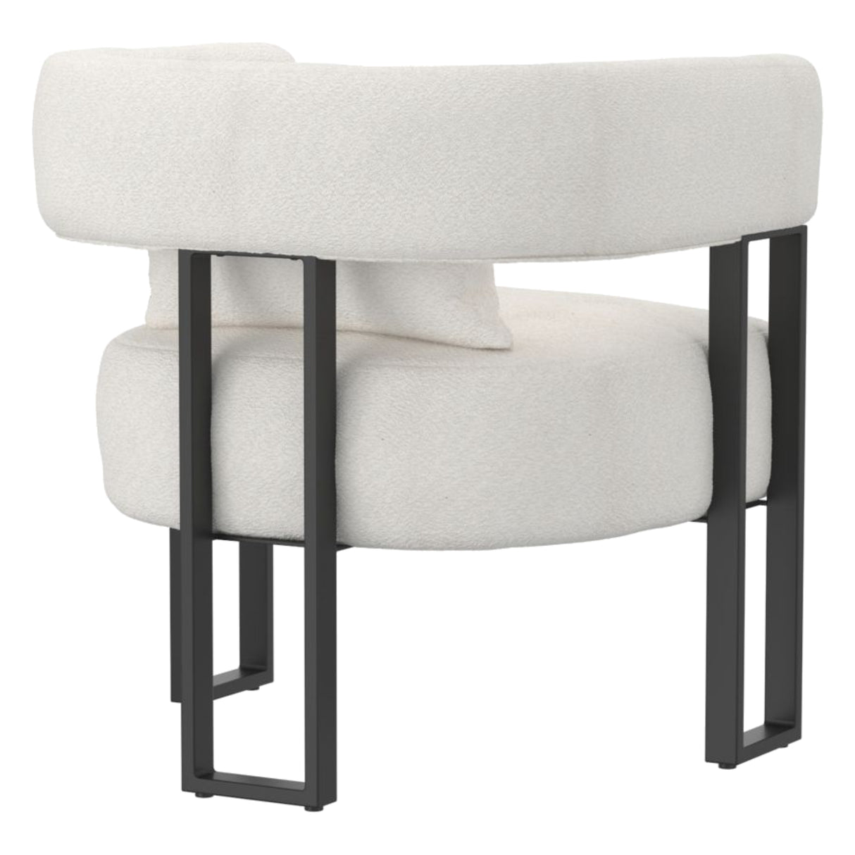 Chaise accent fixe en tissu ivoire - Scarlet