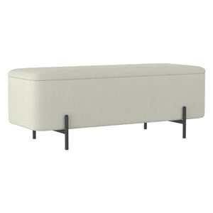 Banc de rangement Erzo en tissu blanc