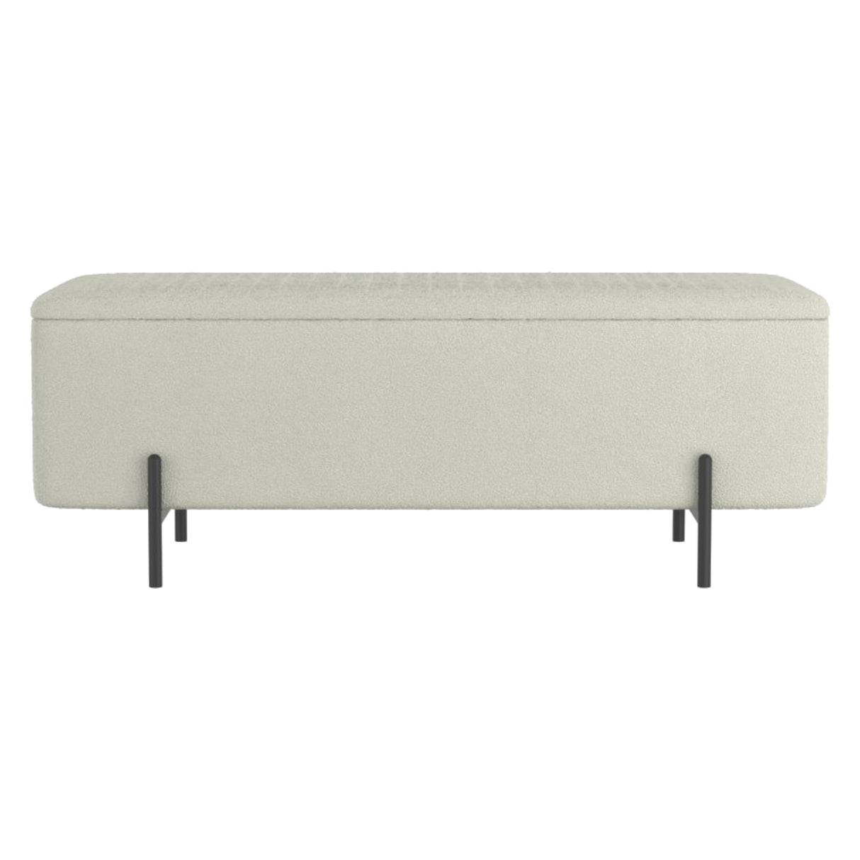 Banc de rangement Erzo en tissu blanc