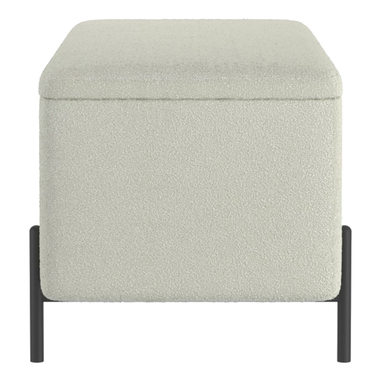 Banc de rangement Erzo en tissu blanc