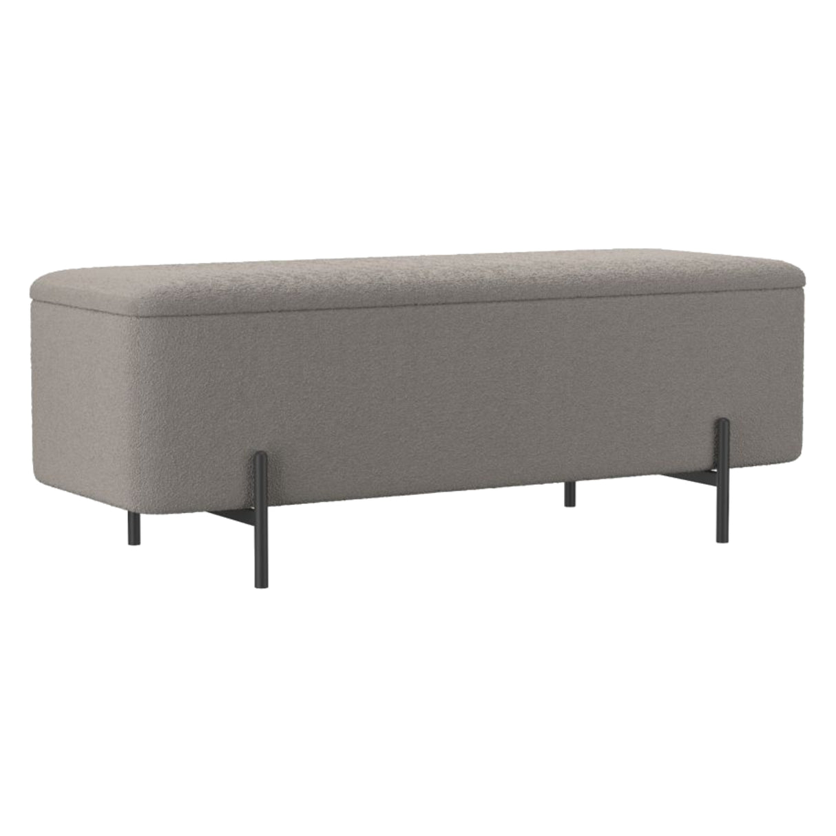 Banc de rangement Erzo en tissu gris chaud