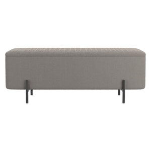 Banc de rangement Erzo en tissu gris chaud
