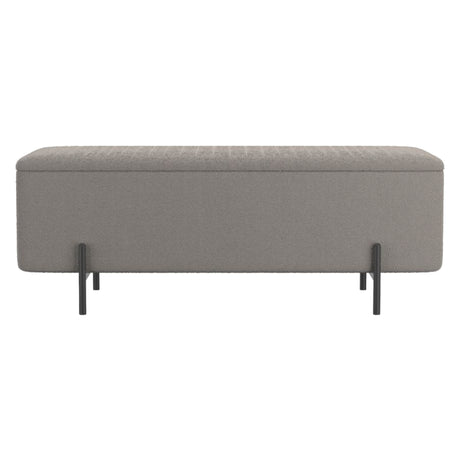 Banc de rangement Erzo en tissu gris chaud
