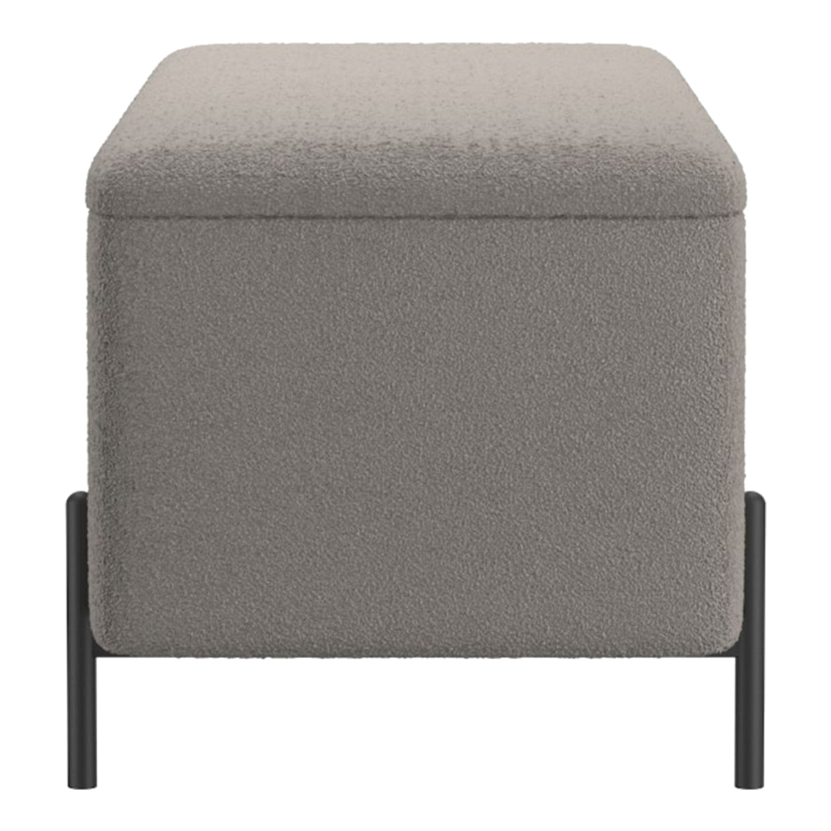 Banc de rangement Erzo en tissu gris chaud