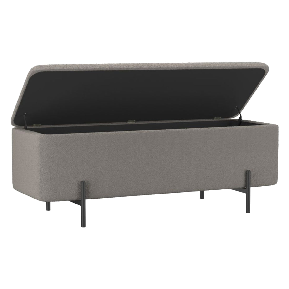 Banc de rangement Erzo en tissu gris chaud