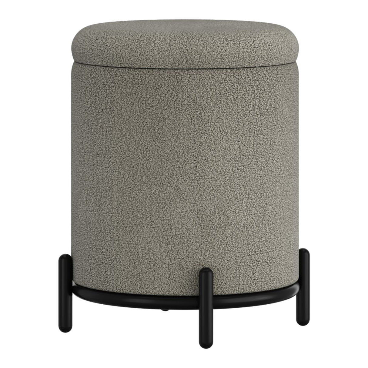 Pouf de rangement Castor en tissu gris chaud