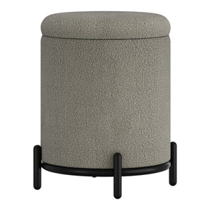 Pouf de rangement Castor en tissu gris chaud