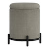 Pouf de rangement en tissu bouclé et métal noir - Castor