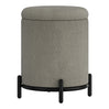 Pouf de rangement en tissu bouclé et métal noir - Castor