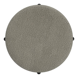 Pouf de rangement Castor en tissu gris chaud
