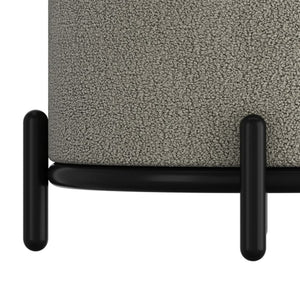 Pouf de rangement Castor en tissu gris chaud