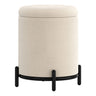 Pouf de rangement en tissu bouclé et métal noir - Castor