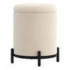 Pouf de rangement en tissu bouclé et métal noir - Castor
