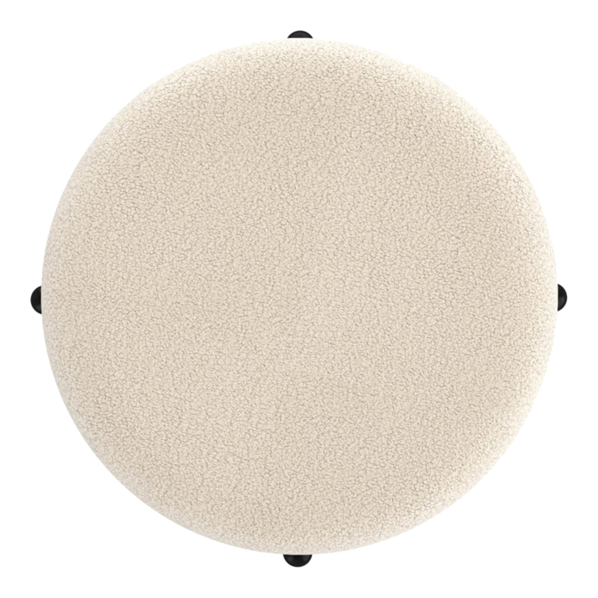 Pouf de rangement Castor en tissu crème