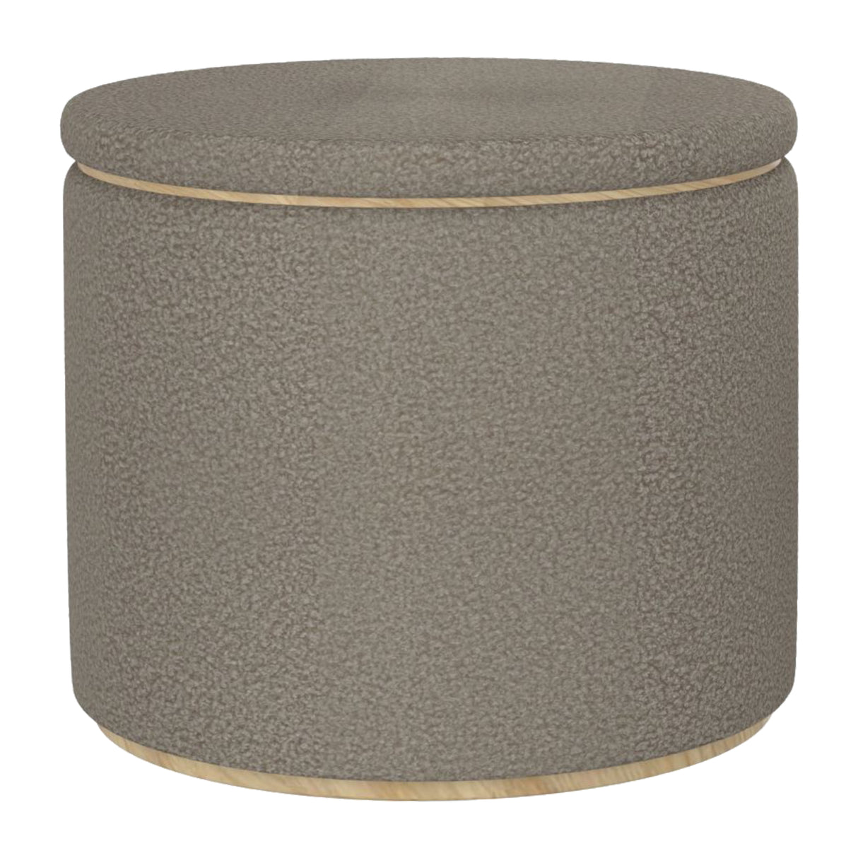 Ensemble de 2 poufs Cecily en tissu gris chaud
